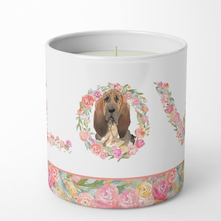 Carolines Treasures 3.75 x 3.25 in. Unisex Bloodhound Love 10 oz Decorative Soy Candle WDK4547CDL